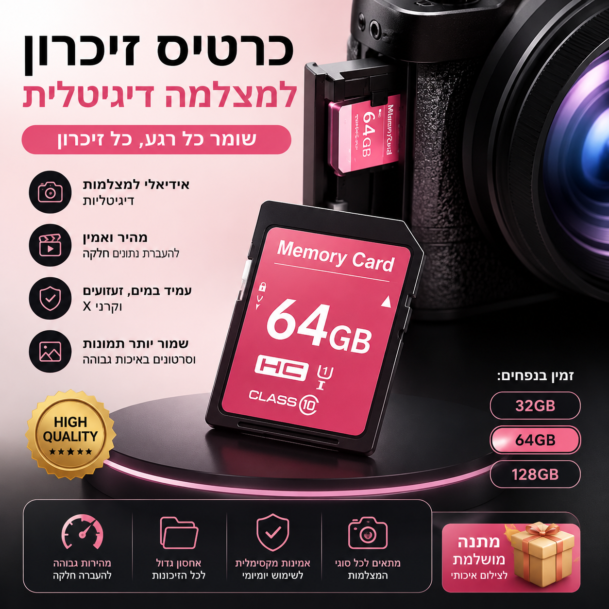 כרטיס זיכרון למצלמה דיגטלית
